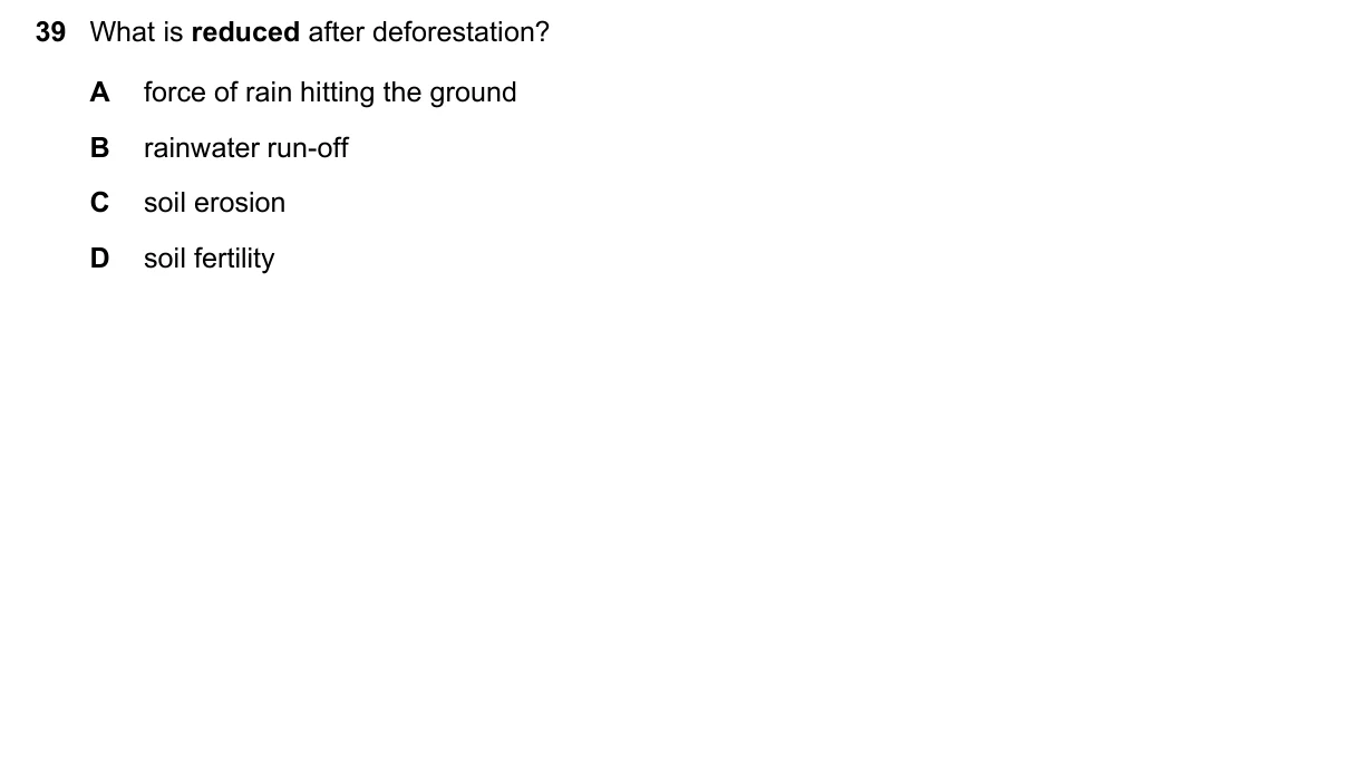 Question 39, November 2015, 0610 Paper 11