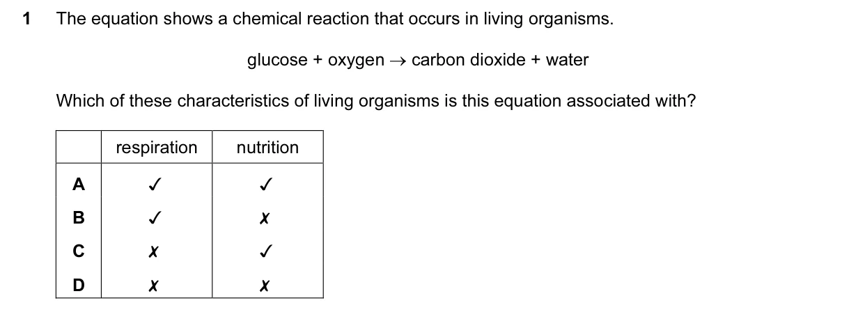 Question 1, March 2016, 0610 Paper 12
