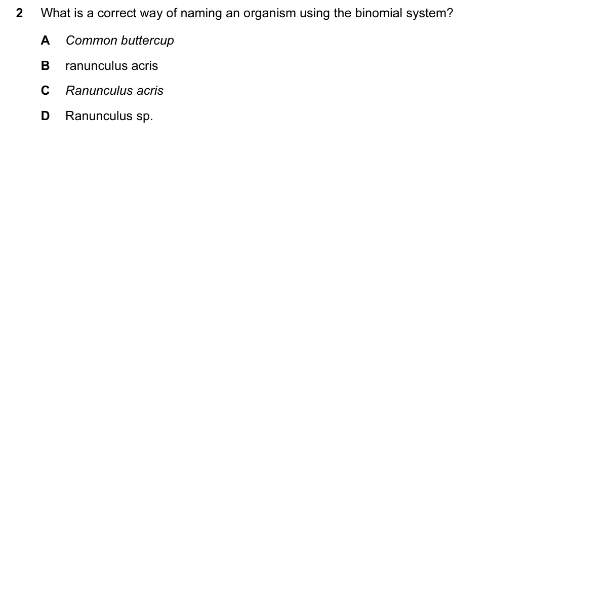 Question 2, March 2016, 0610 Paper 12