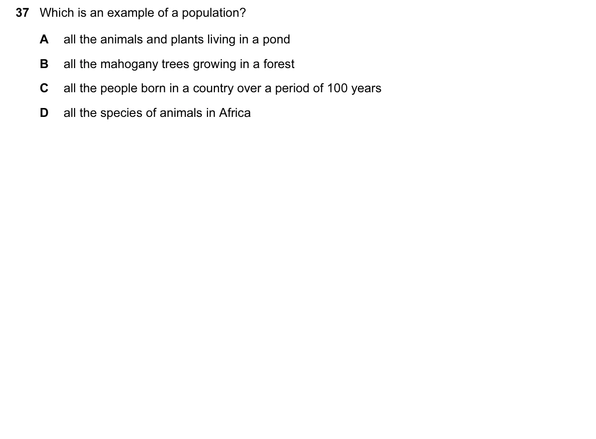 Question 37, June 2016, 0610 Paper 12