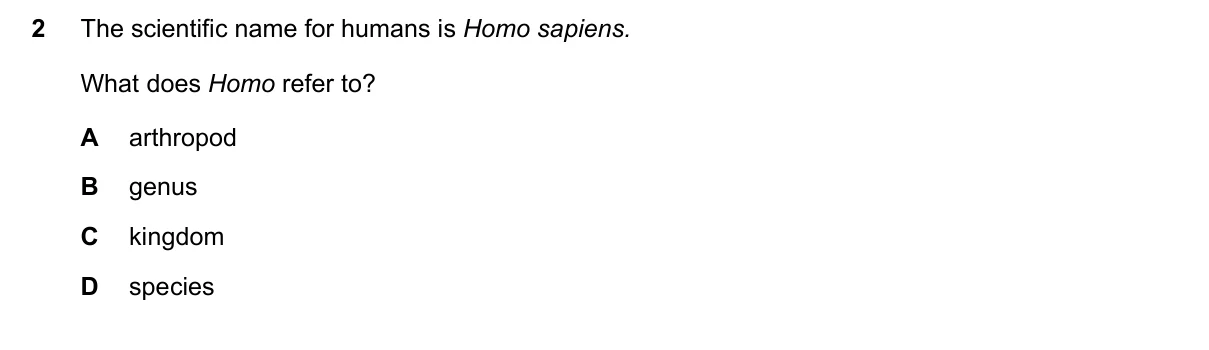 Question 2, November 2016, 0610 Paper 12