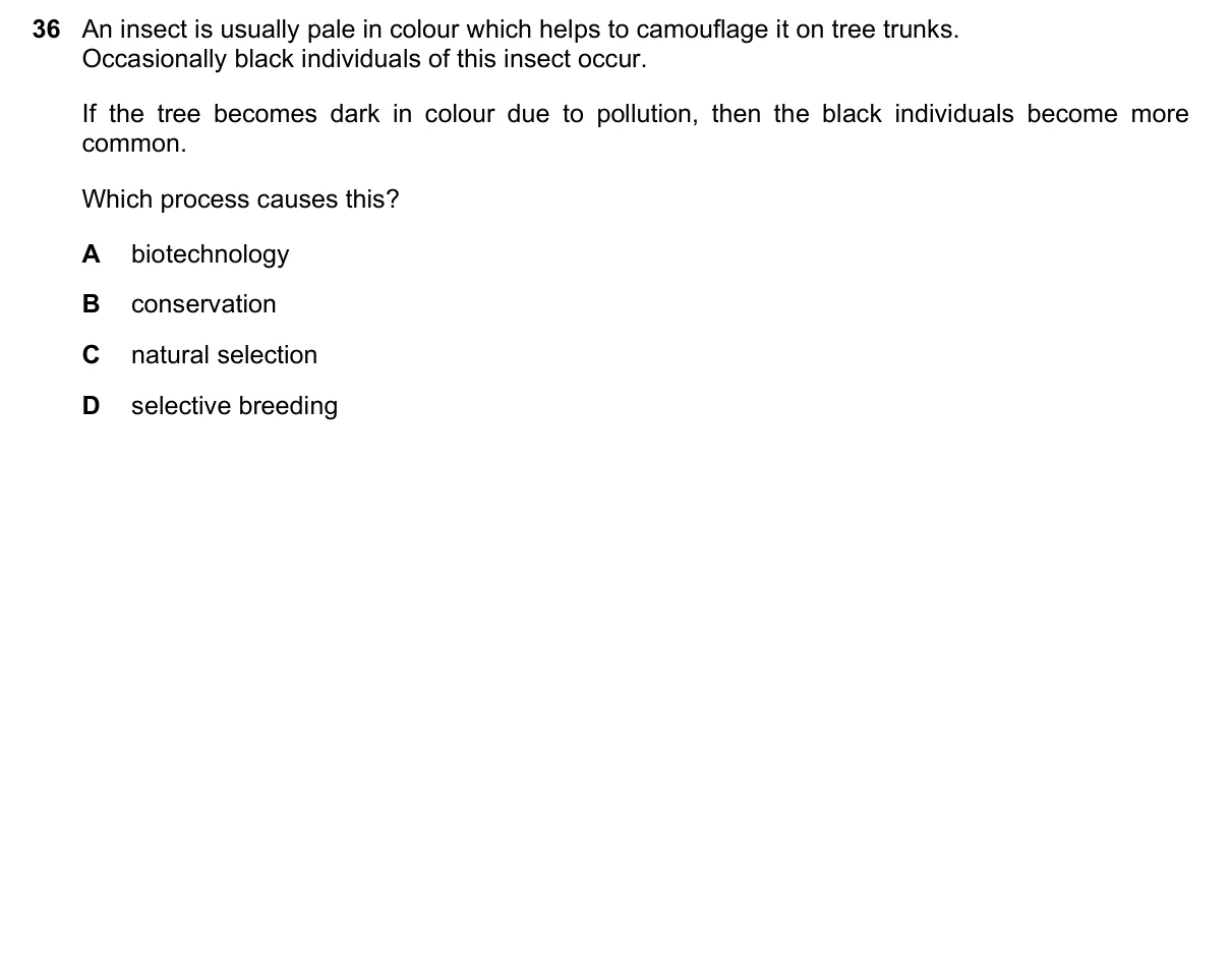 Question 36, November 2016, 0610 Paper 12