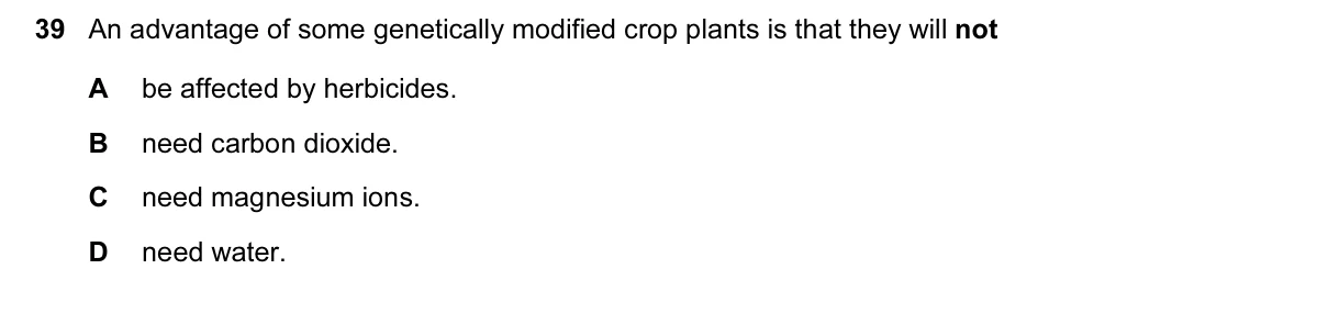 Question 39, November 2016, 0610 Paper 22