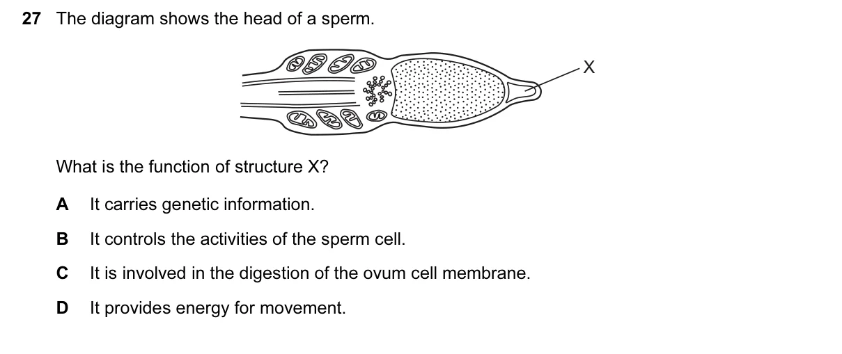 Question 27, March 2017, 0610 Paper 22