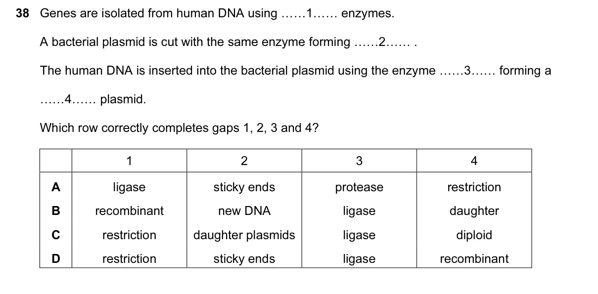 Question 38, March 2017, 0610 Paper 22