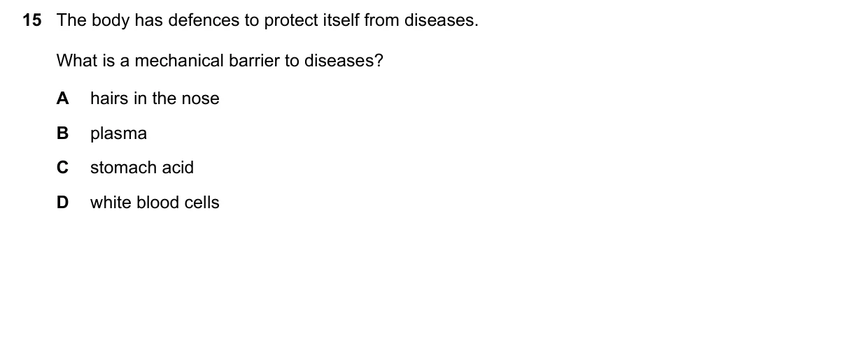 Question 15, March 2018, 0610 Paper 12