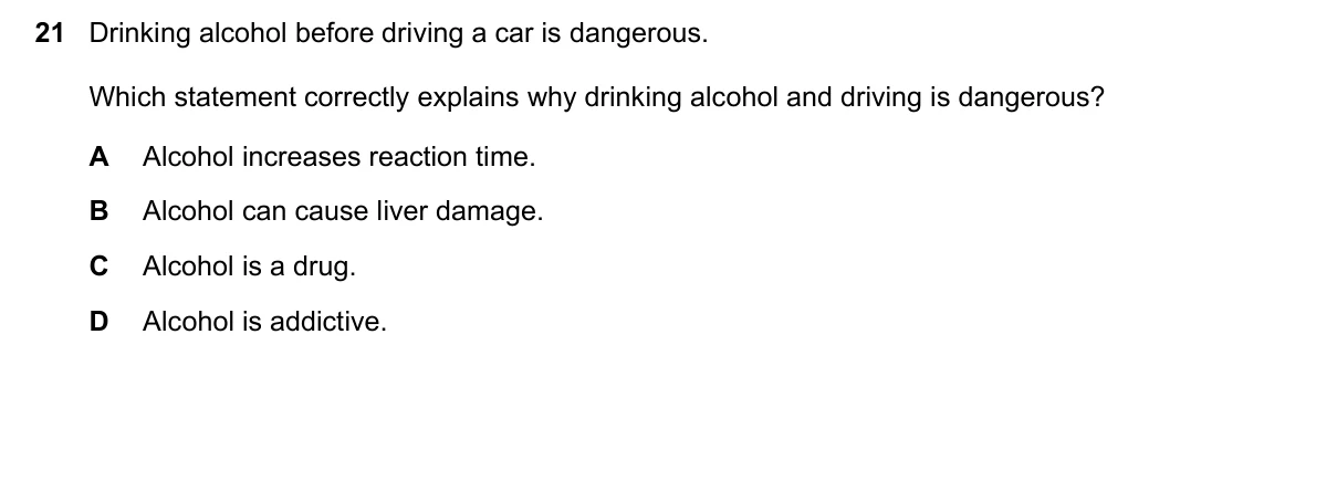Question 21, March 2018, 0610 Paper 12