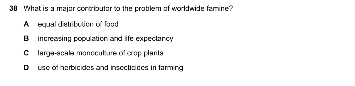 Question 38, March 2018, 0610 Paper 22