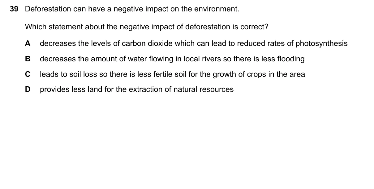 Question 39, June 2018, 0610 Paper 21