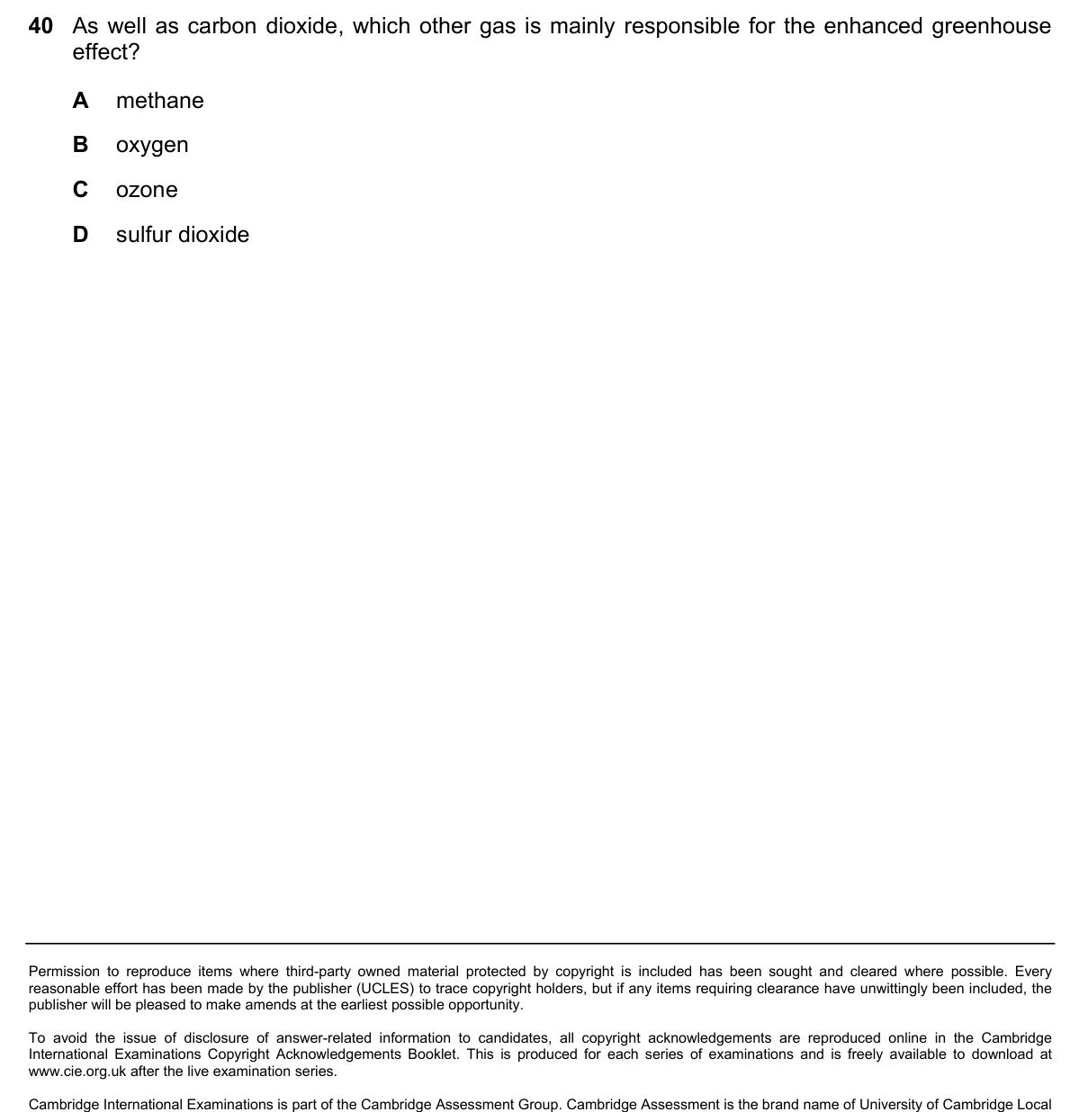 Question 40, June 2018, 0610 Paper 12