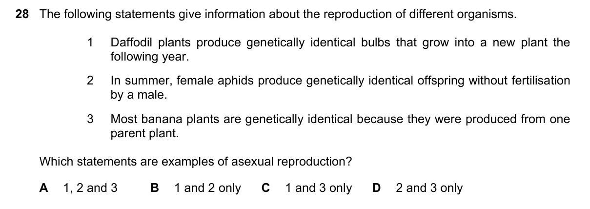 Question 28, June 2018, 0610 Paper 13