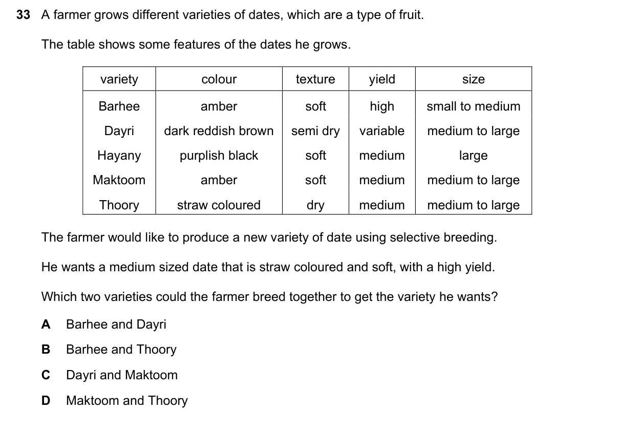 Question 33, November 2018, 0610 Paper 11