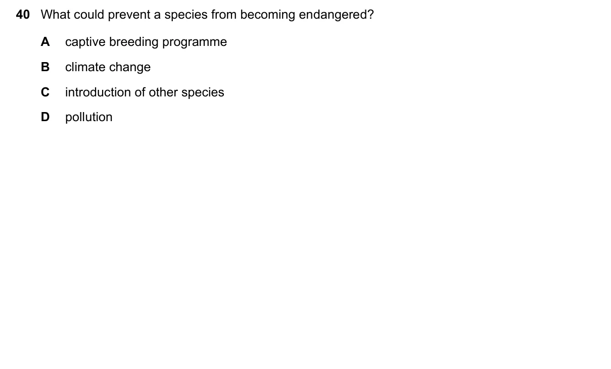 Question 40, November 2018, 0610 Paper 11