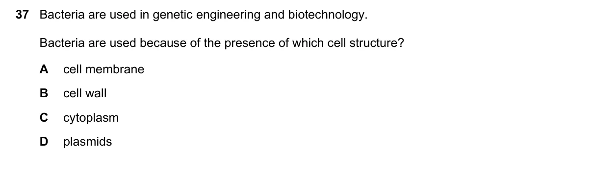 Question 37, November 2018, 0610 Paper 21