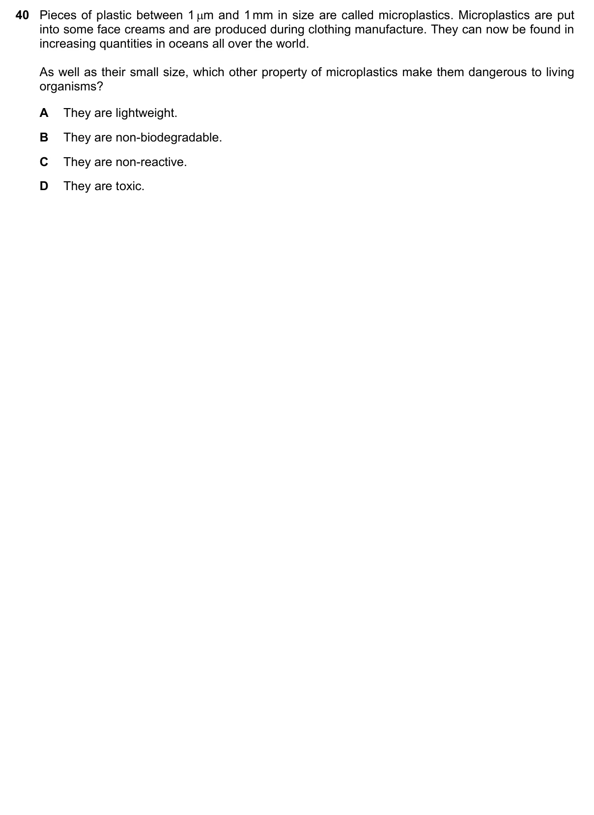 Question 40, November 2018, 0610 Paper 21