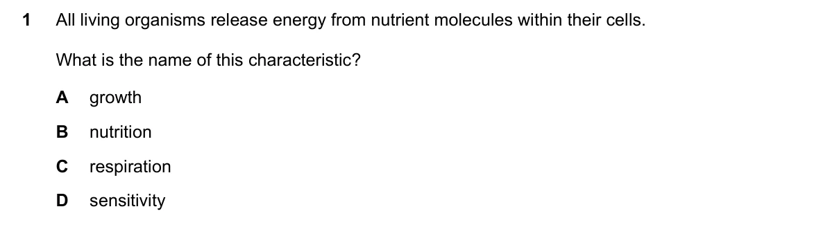 Question 1, November 2018, 0610 Paper 12