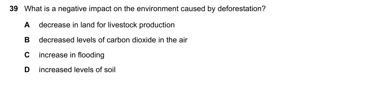 Question 39, November 2018, 0610 Paper 12