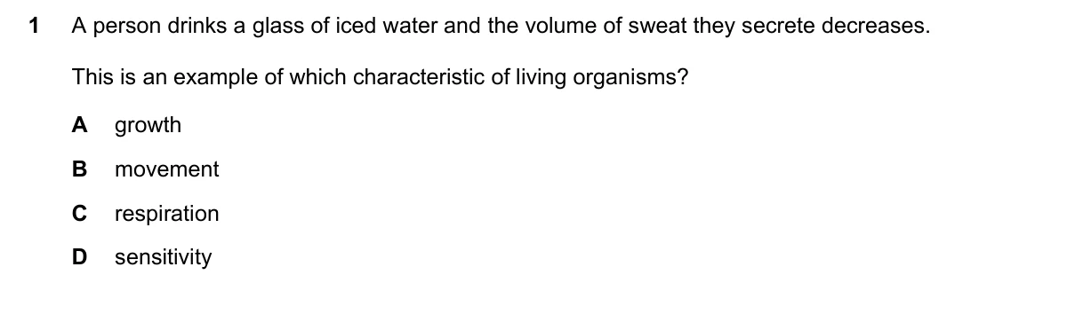 Question 1, November 2018, 0610 Paper 22