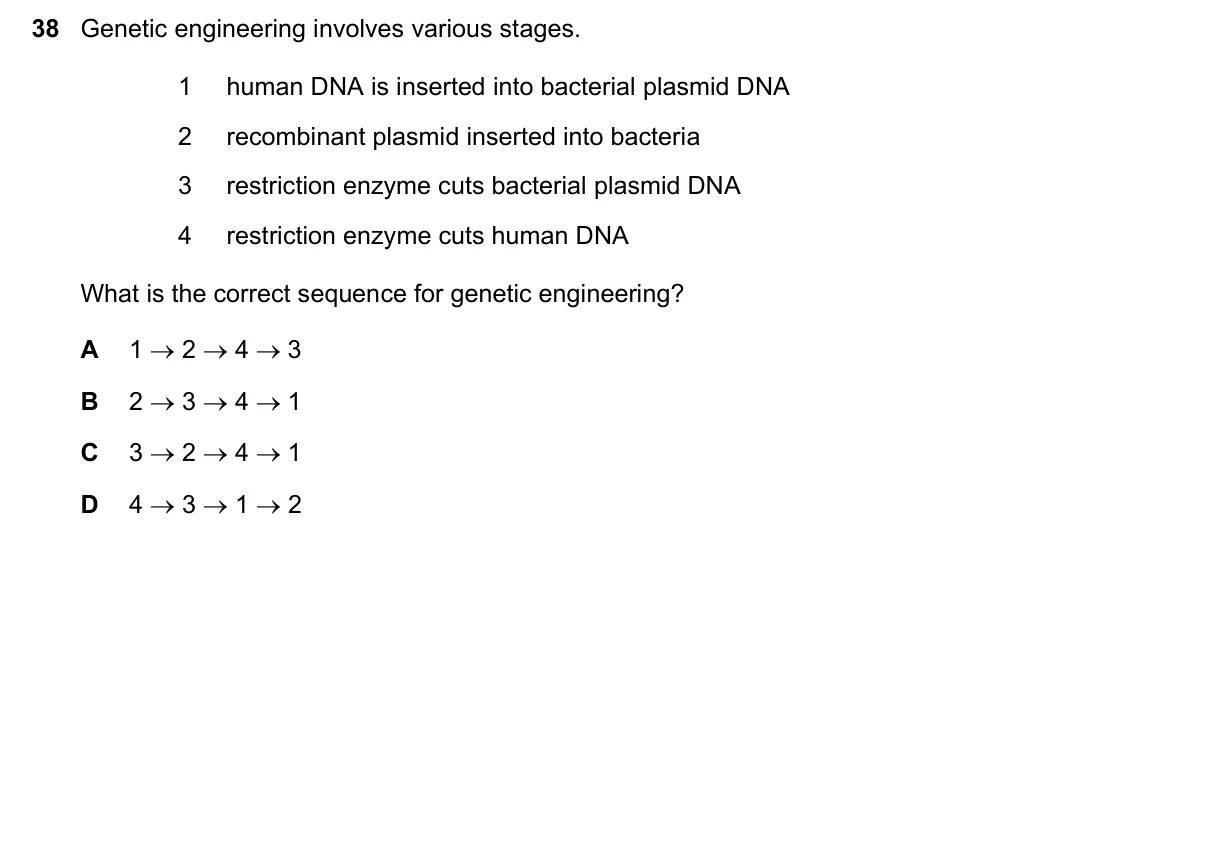 Question 38, November 2018, 0610 Paper 22