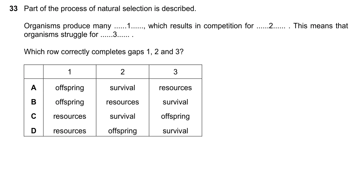 Question 33, November 2018, 0610 Paper 13