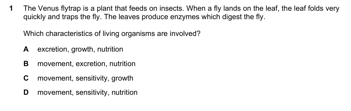 Question 1, November 2018, 0610 Paper 23