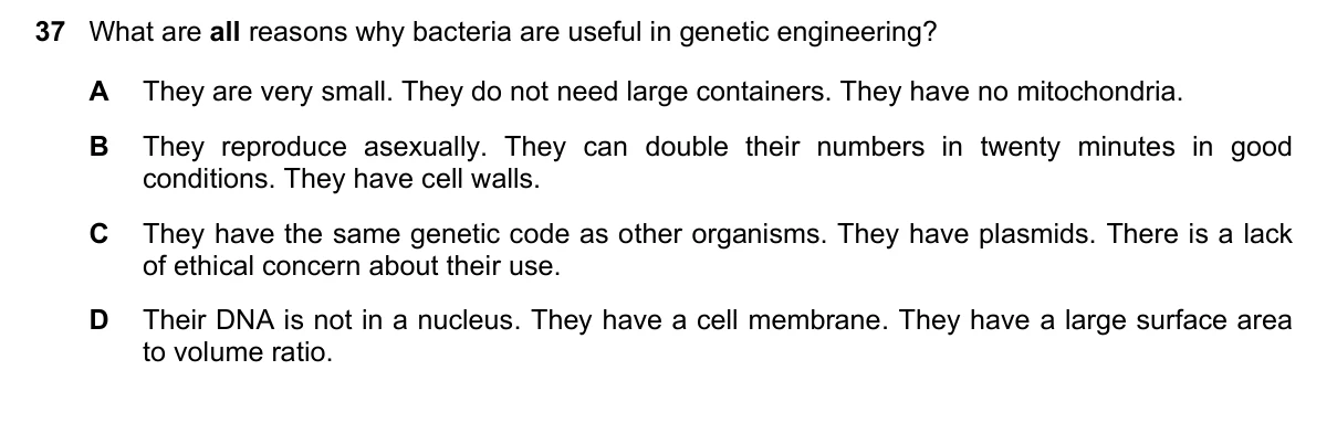 Question 37, March 2019, 0610 Paper 22