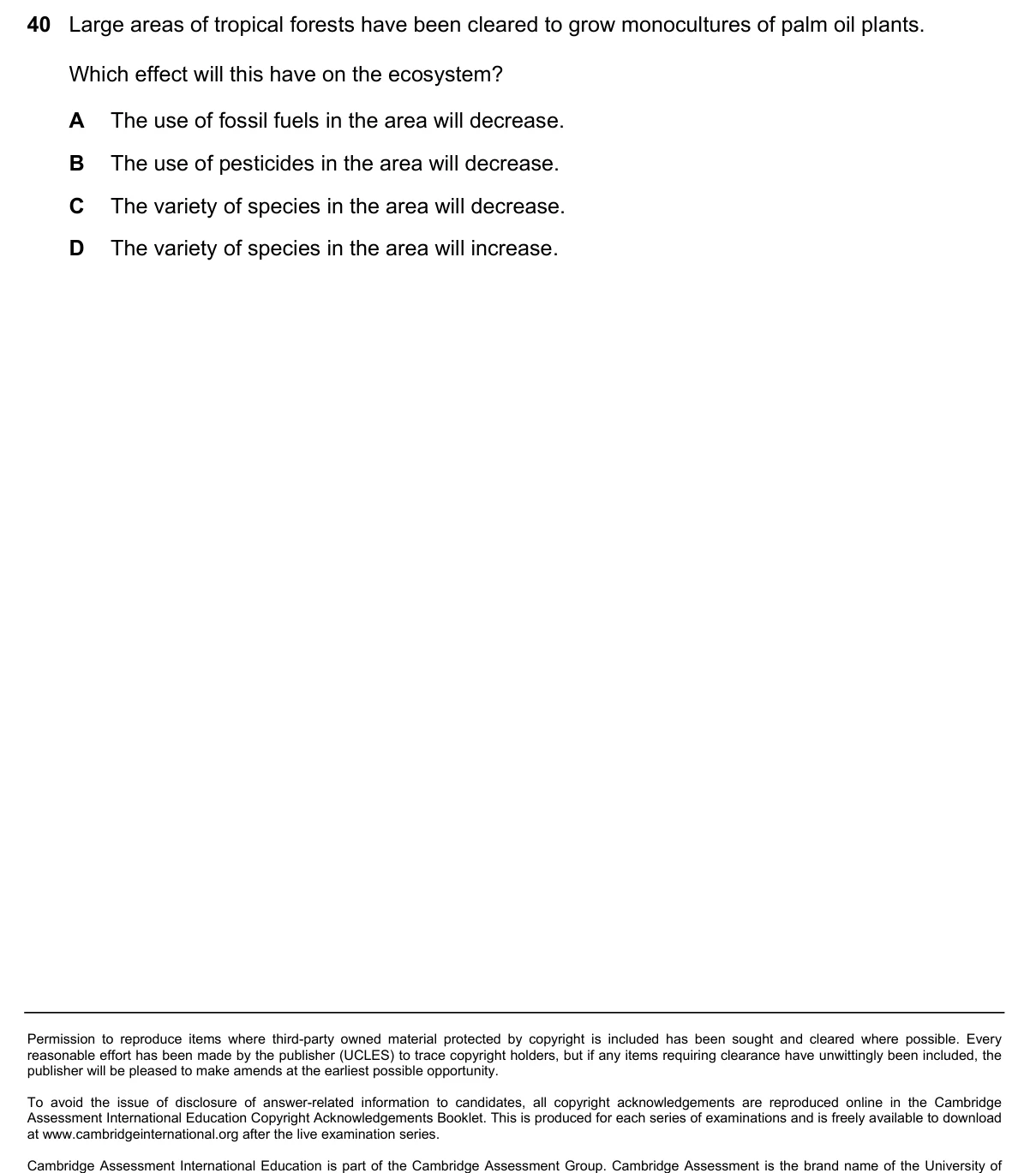 Question 40, June 2019, 0610 Paper 11