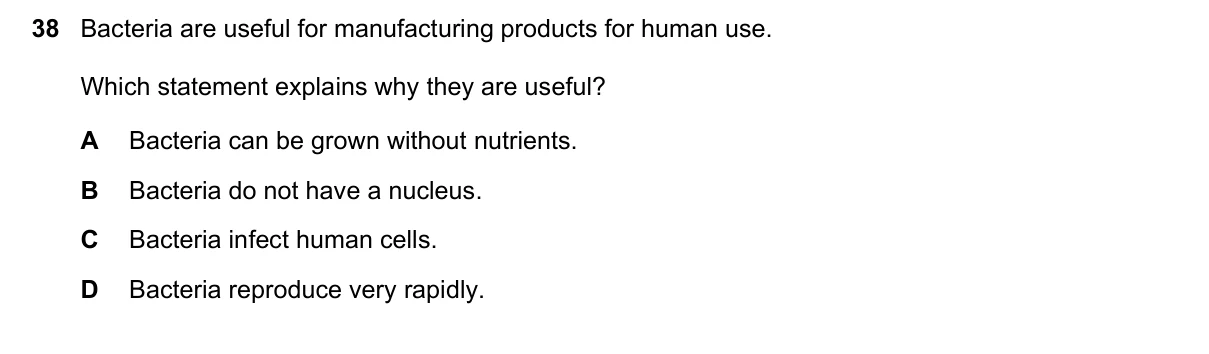 Question 38, June 2019, 0610 Paper 13