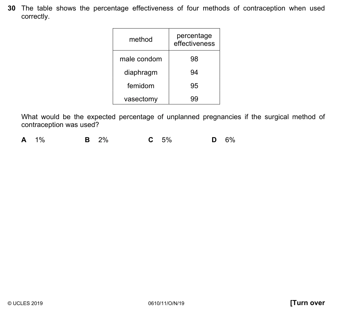Question 30, November 2019, 0610 Paper 11