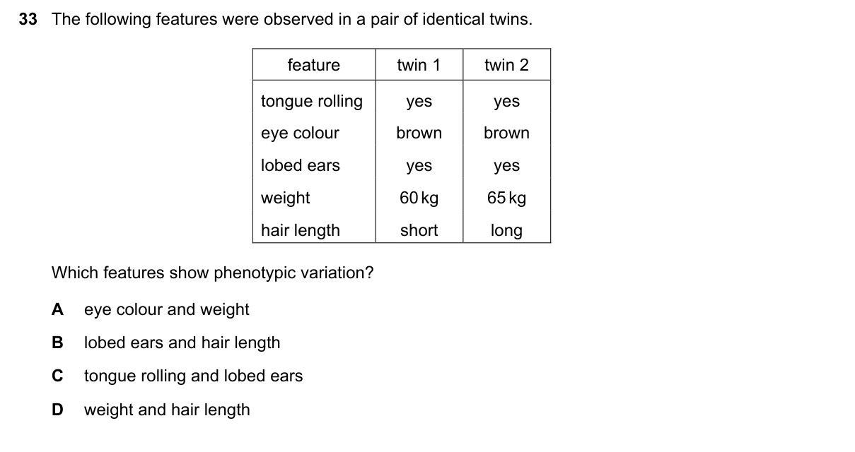 Question 33, November 2019, 0610 Paper 11
