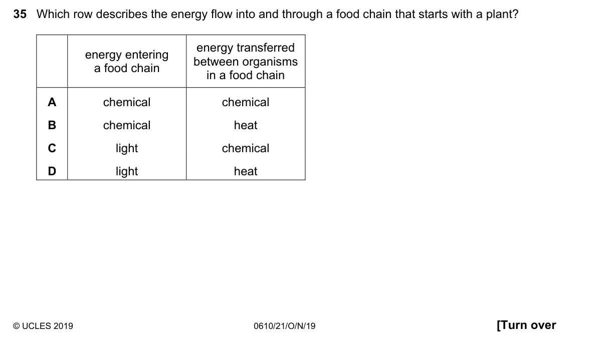 Question 35, November 2019, 0610 Paper 21