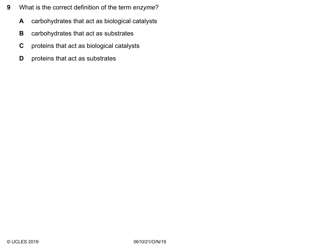 Question 9, November 2019, 0610 Paper 21