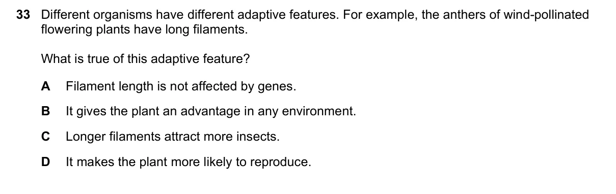Question 33, November 2019, 0610 Paper 12