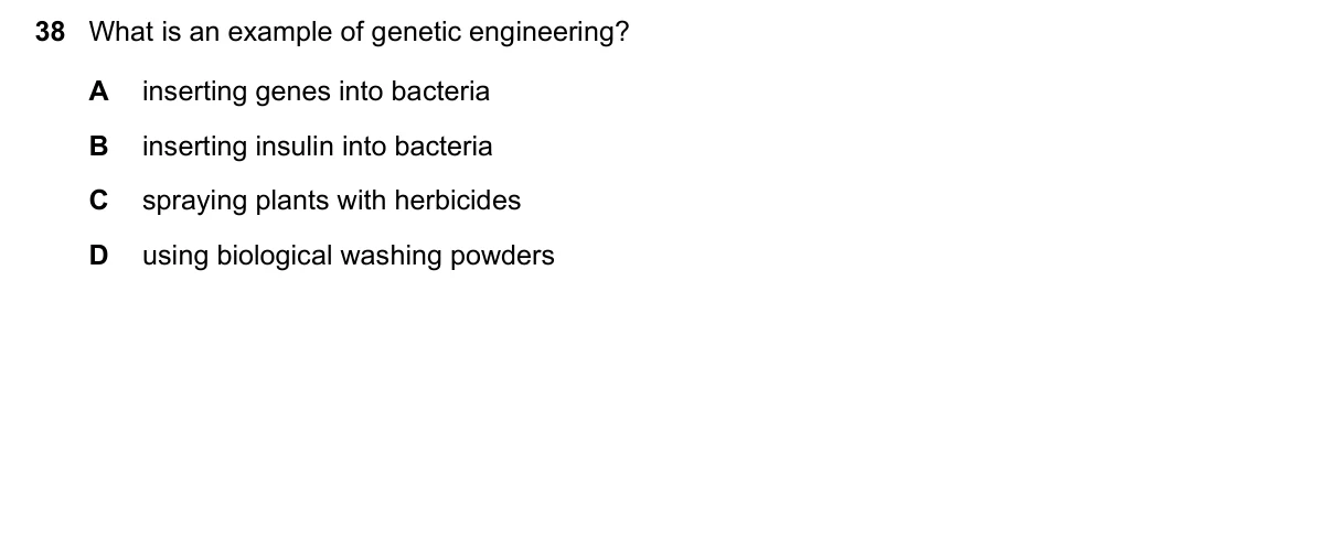 Question 38, November 2019, 0610 Paper 12