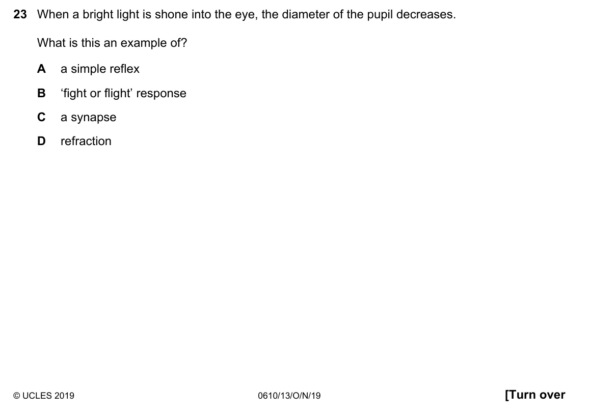 Question 23, November 2019, 0610 Paper 13