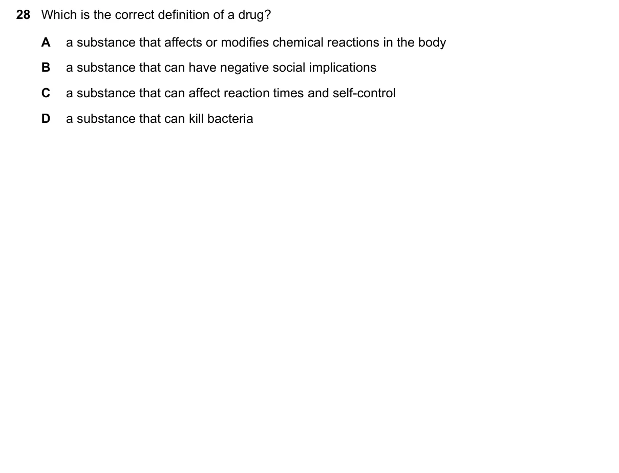 Question 28, November 2020, 0610 Paper 12