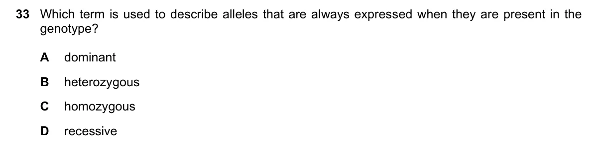 Question 33, November 2020, 0610 Paper 12