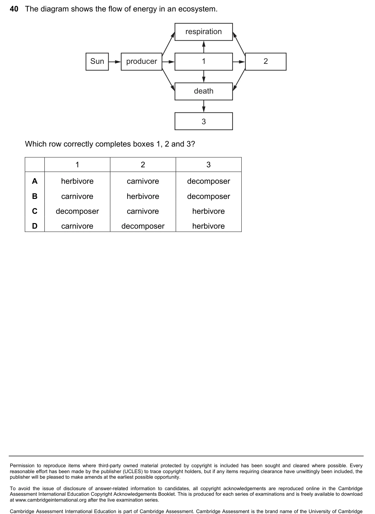 Question 40, November 2023, 0610 Paper 12