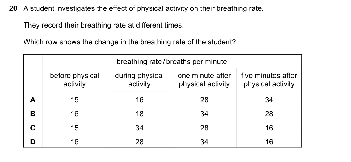 Question 20, March 2025, 0610 Paper 12