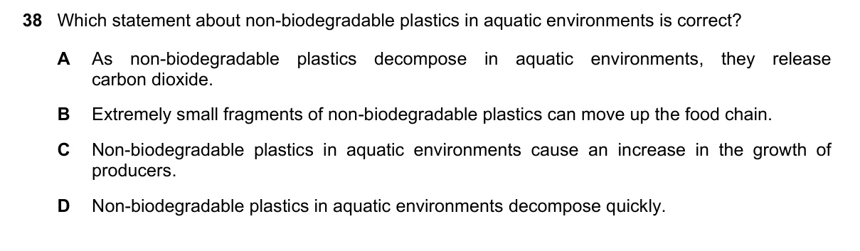 Question 38, March 2025, 0610 Paper 12