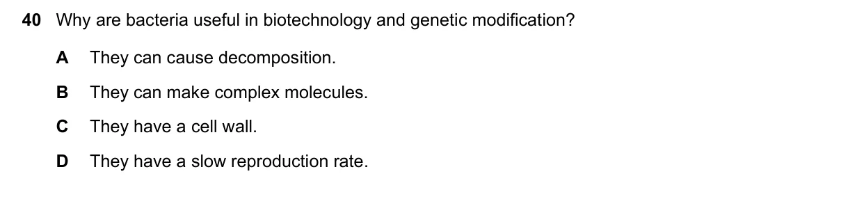 Question 40, March 2025, 0610 Paper 12