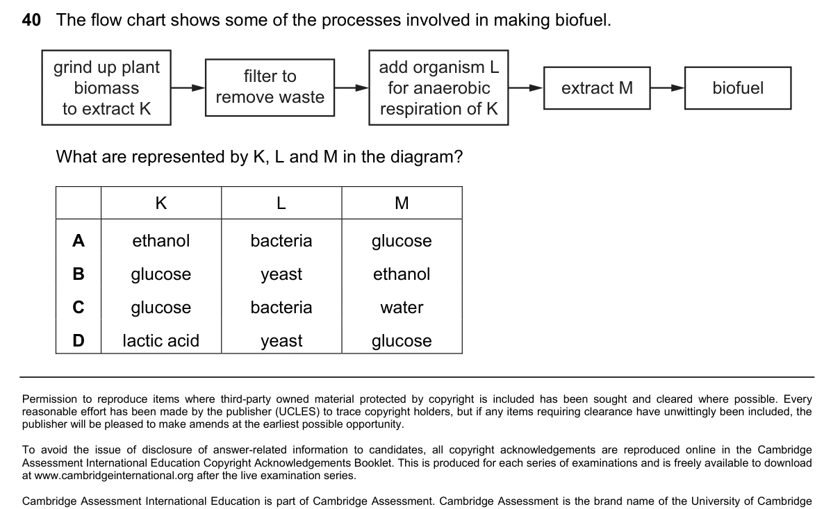 Question 40, June 2025, 0610 Paper 12