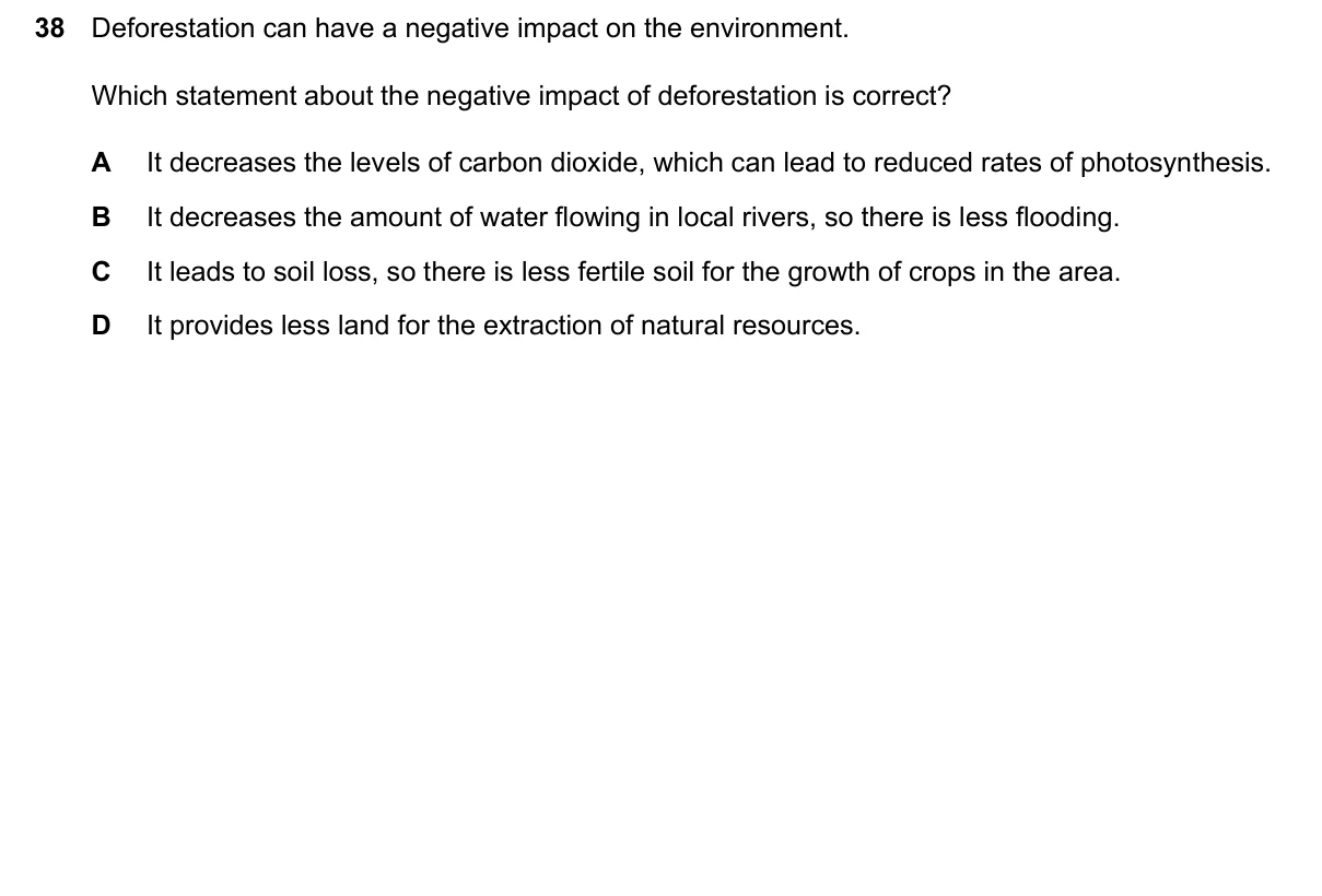 Question 38, March 2026, 0610 Paper 22