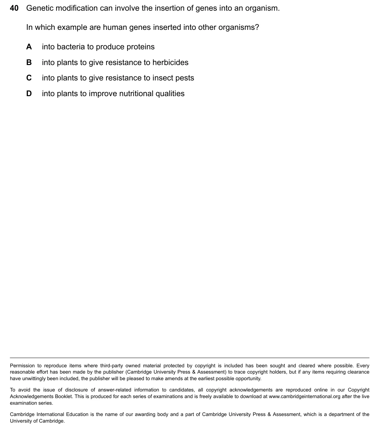 Question 40, June 2026, 0610 Paper 22