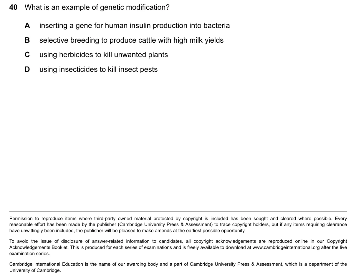 Question 40, June 2026, 0610 Paper 13