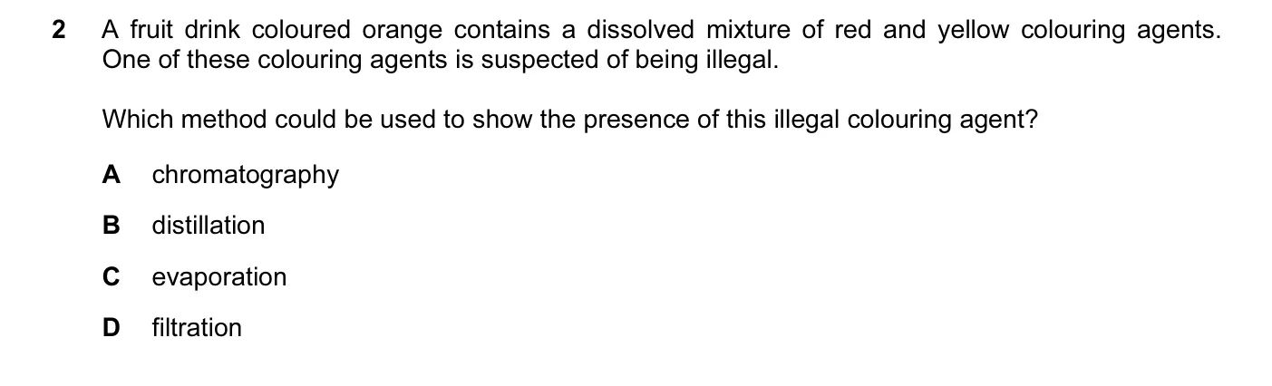 Question 2, June 2010, 0620 Paper 11
