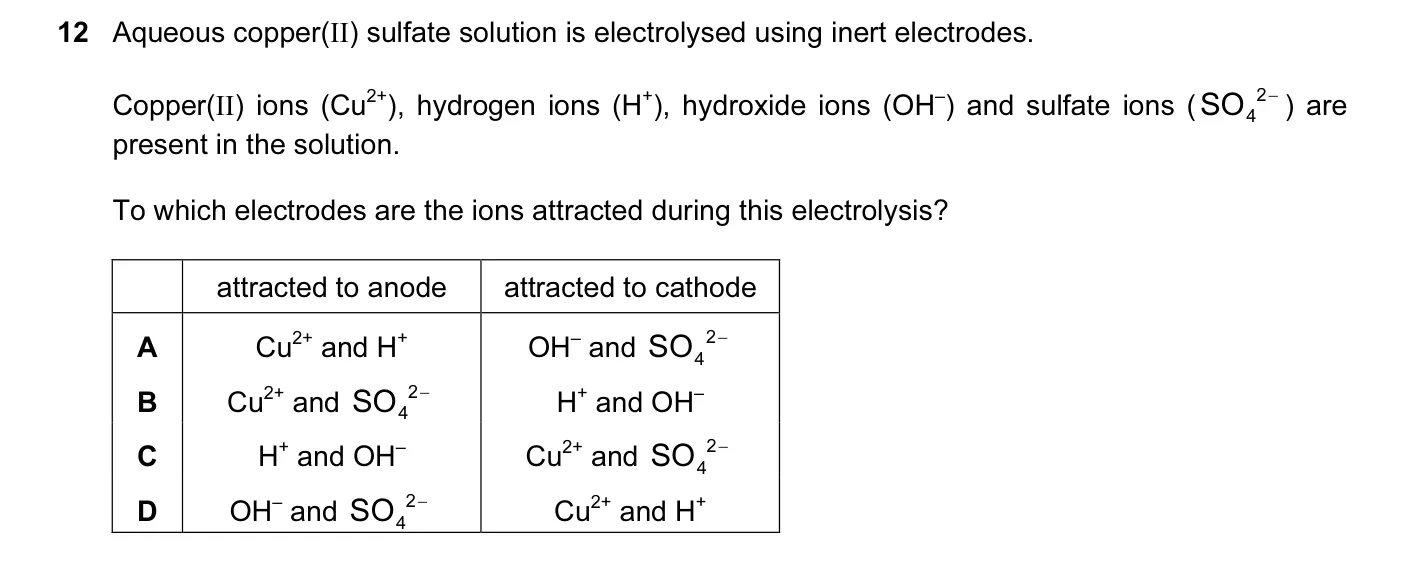 Question 12, June 2010, 0620 Paper 11