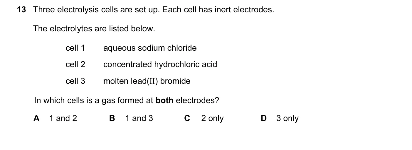Question 13, June 2010, 0620 Paper 11