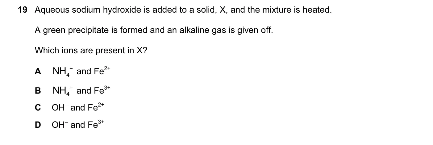 Question 19, June 2010, 0620 Paper 11