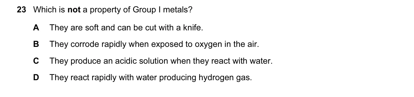 Question 23, June 2010, 0620 Paper 11